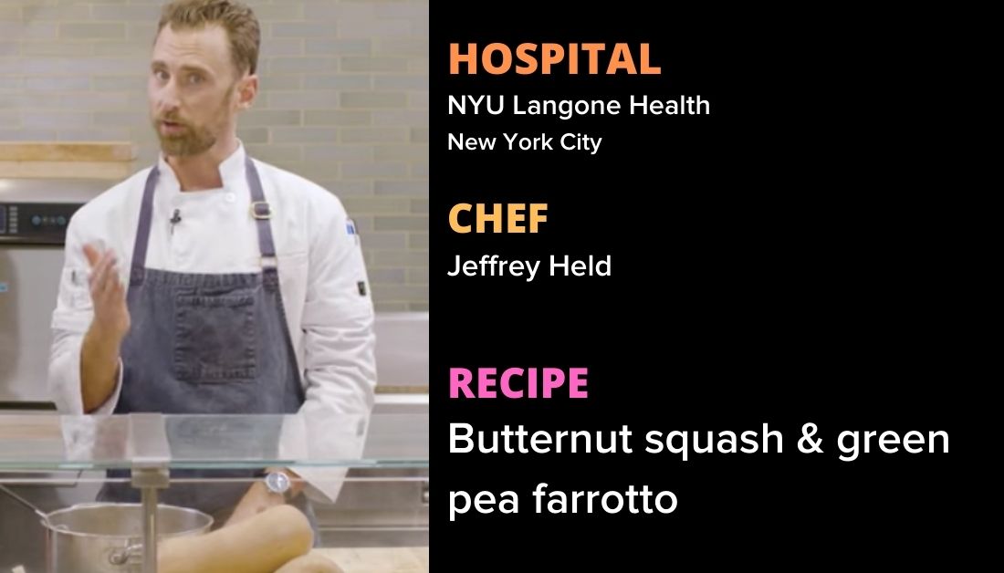 NYU Langone Health’s butternut squash and green pea farrotto