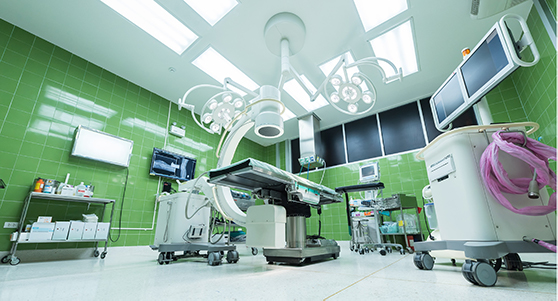 A very green operating room
