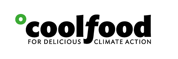 Coolfood logo with text: coolfood for delicious climate action